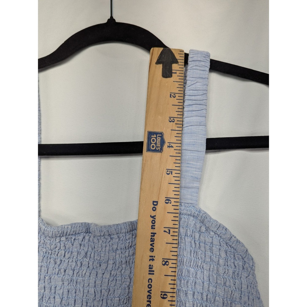 J.Crew Re-Imagined Blue Linen Cotton Smocked Maxi Dress Womens Medium Sleeveless - Picture 9 of 10